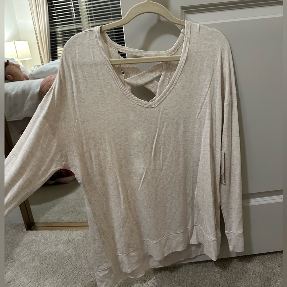 Balance Collection Light Beige V-Neck Blouse